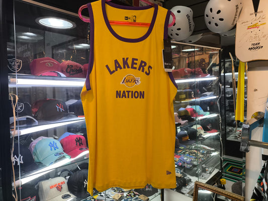 Camiseta Regata New Era NBA Los Angeles Lakers Nation / Amarela