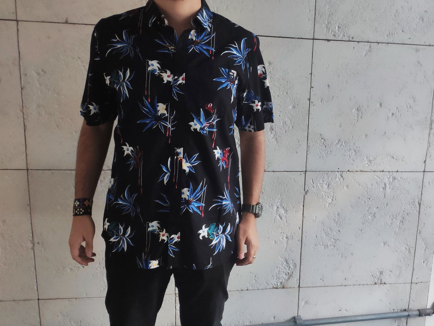 Camisa Vans Daw Floral WOV Preto