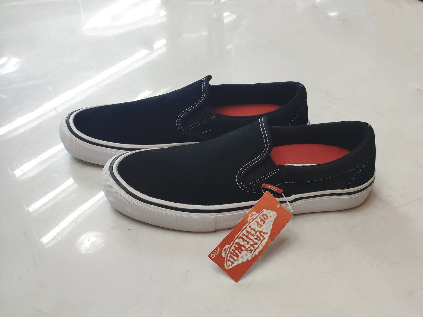 Tênis Vans Skate Slip-On Pro Black White  / Preto